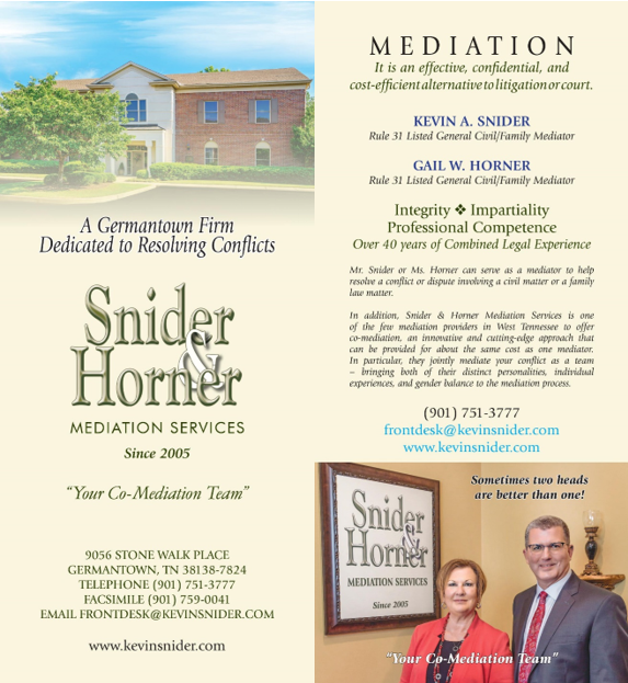 Snider and Horner Mediation Services Flyer